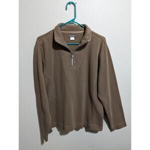 Tommy Bahama Sweater Mens L Long Sleeves Relax Quarter Zip Chestnut Pullover